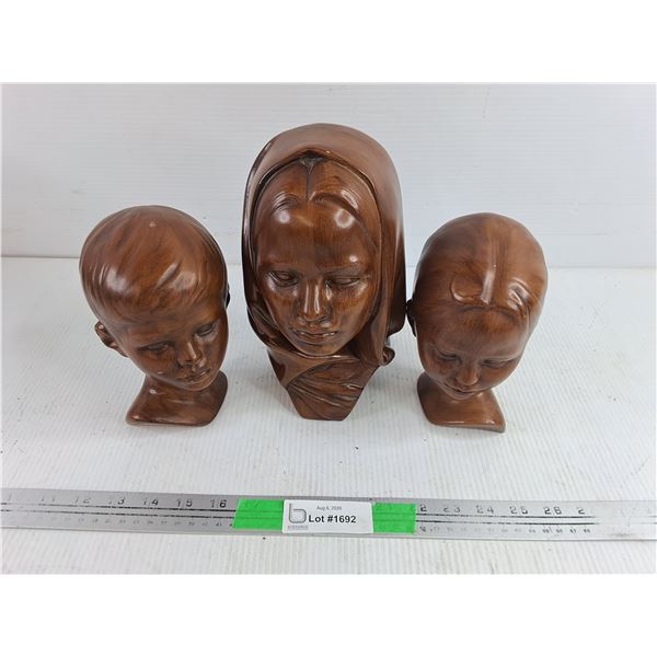 (3) Ceramic Busts