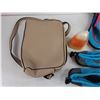 Image 2 : Faux Leather Purse, (2) Pairs of Water Shoes - Size 3, Candle