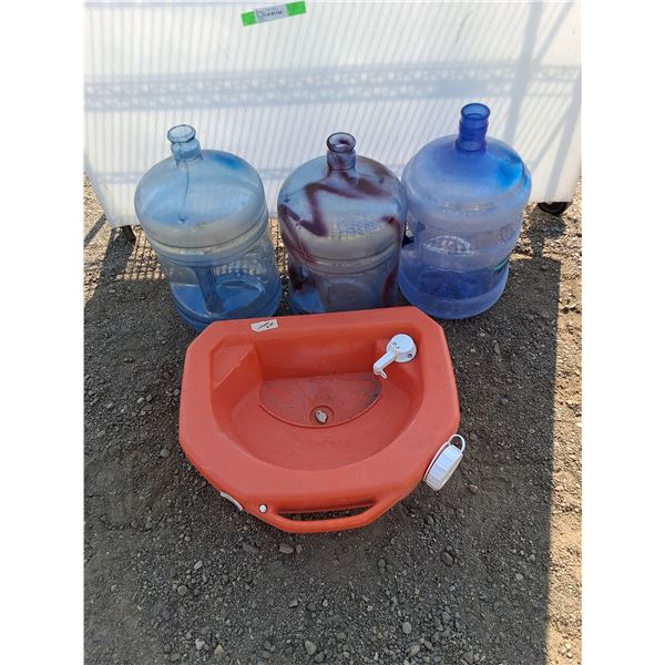 **(3) Plastic Kegs & Plastic Camping Sink - PICKUP ONLY