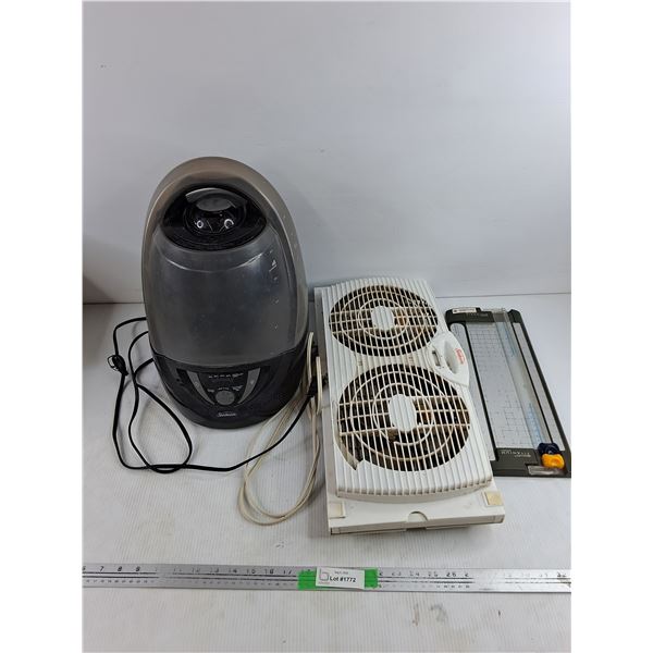 Sunbeam Humidifier - Powers On, As Is & Fan - As Is, Paper Cutter, Pickup Only