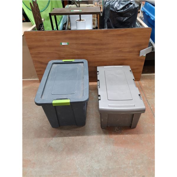 **(2) Plastic Storage Totes w/Lid 30" x 20" x 18" , 30" x 17" x 13", PICKUP ONLY