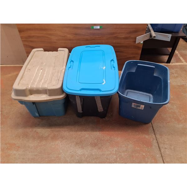 **Plastic Storage Totes w/Lids 32" x 20" x 18", 33" x 20" x 18", PICKUP ONLY