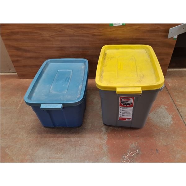 **Rubbermaid Roughneck Plastic Storage Totes with Lids, PICKUP ONLY