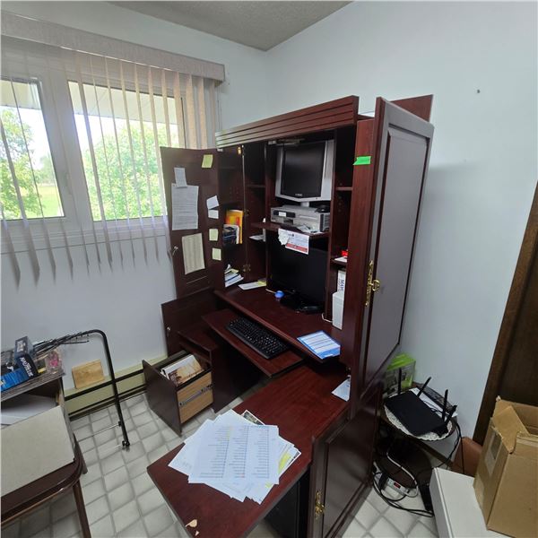 Cabinet Style Folding Desk - furniture only, contents not included