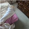 Image 3 : 64" Complete Bed - Headboard, Boxspring, Mattress, Bedding, Almost New