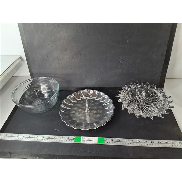Glass Candleholder, Mixing Bowl, Candy Serving Dish