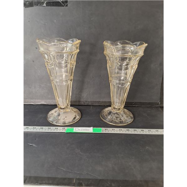 (2) Glass Vases Up to 11.75"