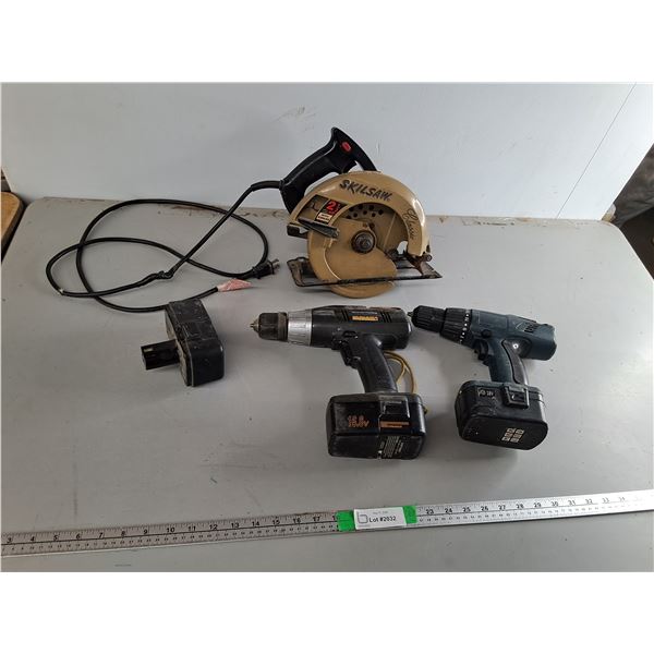 (2) Cordless Drills & Skilsaw- All As Is
