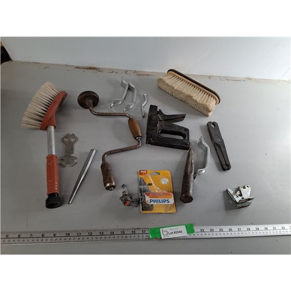 Hose Brush, Hand Brace, Staple Gun, Misc.