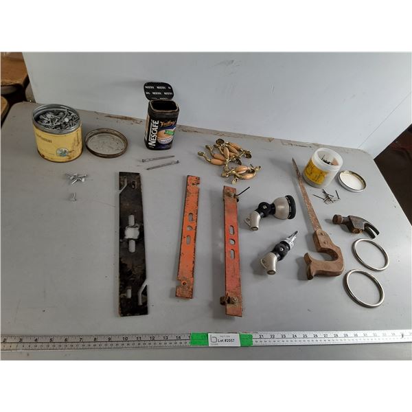 Cabinet/Drawer Handles, Nails Up to 4", 17.5" Keyhole Saw, Misc.