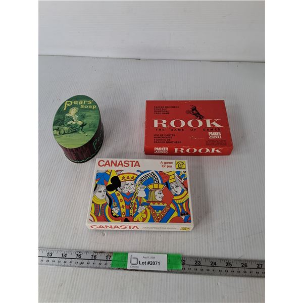 Pears' Soap Tin, Rook & Canasta Games