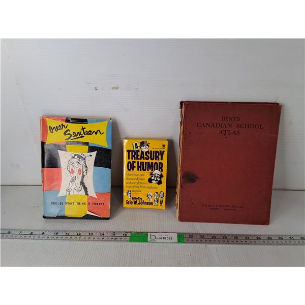 (2) Humor Books & Vintage Canadian Atlas
