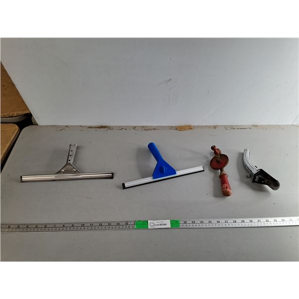 Squeegees, Metal Spout & Vintage Eggbeater