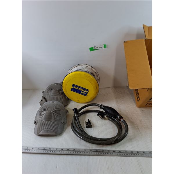 (2) Kneepads, (1) Blockbuster Wire Spool, (1) Fuel Line Assembly Untested