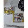 Image 2 : (2) Safety Glasses Sealed, Metal Trash Bin, Co-Op Bag, Net Bag, Laundry Basket