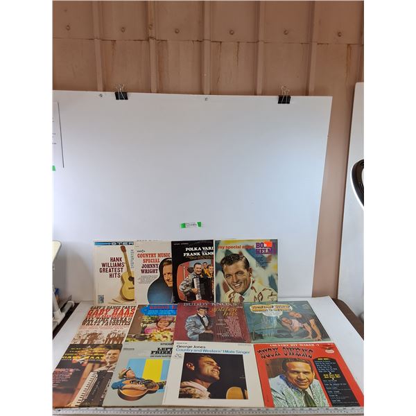 (12) Vinyl Records, Hank Williams, Bobby Helms, Buck Owen's, Gaby Haas, Bonnie Guitar