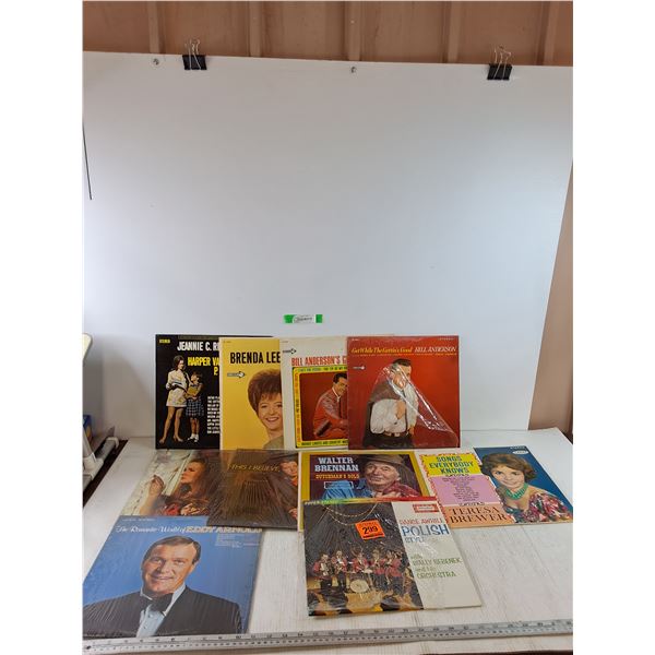 (10) Vinyl Records, Walter Brennan, Bill Anderson, Theresa Brewer, Eddy Arnold, Brenda Lee