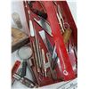 Image 11 : (2) General Electric Radios, (2) Locks with Keys, Rasp, 1" Micrometer, Screwdrivers