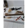 Image 6 : (2) General Electric Radios, (2) Locks with Keys, Rasp, 1" Micrometer, Screwdrivers