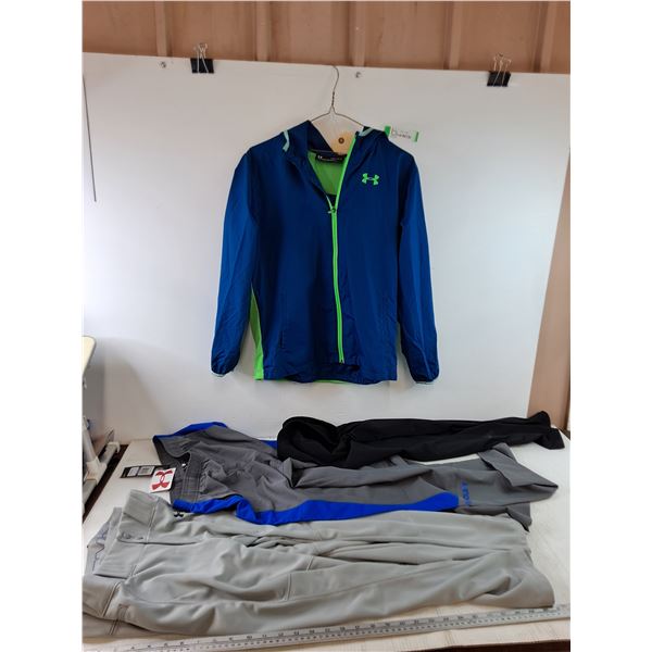 (4) Pairs of Pants, (2) Young Medium, (1) Young Extra Large, (1) Small, (1) Young Large Coat