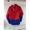 Image 2 : DC Red and Blue Jacket With Hood, Water Resistant Sized 14-L-G-G