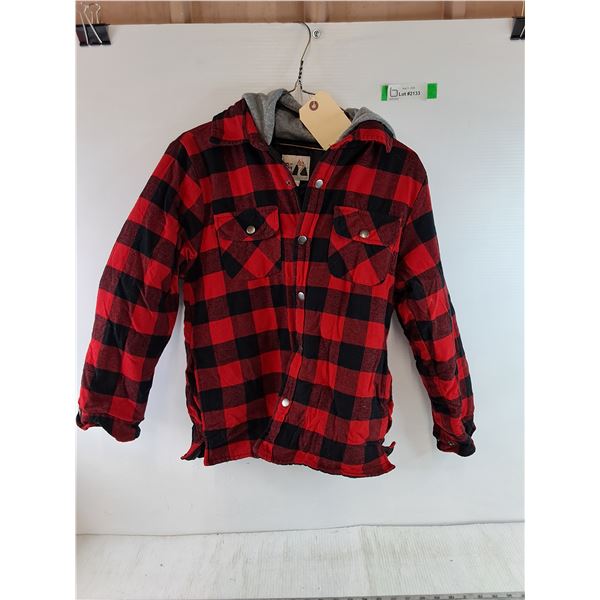 Big Valley Red and Black Plaid Jacket with Hood Size 14