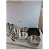Image 1 : (4) Springform Pans, Pot, Mixer, Spatula, Black Tray