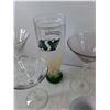 Image 3 : (6) Glass Martini Cups, (1) Roughriders Plastic Cup, (2) Teacups, , Sealed Ground Sage