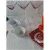 Image 5 : (6) Glass Martini Cups, (1) Roughriders Plastic Cup, (2) Teacups, , Sealed Ground Sage