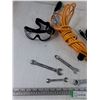 Image 2 : Small Hacksaw, Goggles, Wrenches, Untested Power Cord, Doorbell Button, Misc