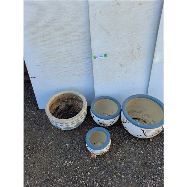 **(4) Ceramic Plant Pots No Shipping
