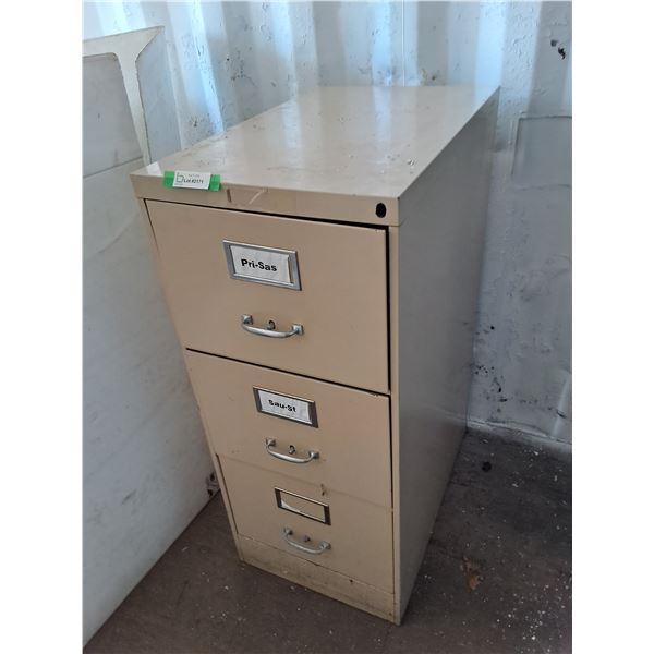 *** 3-Drawer Metal Filing Cabinet - 28x18x42" - Bottom Drawer Hard Open - PU Only