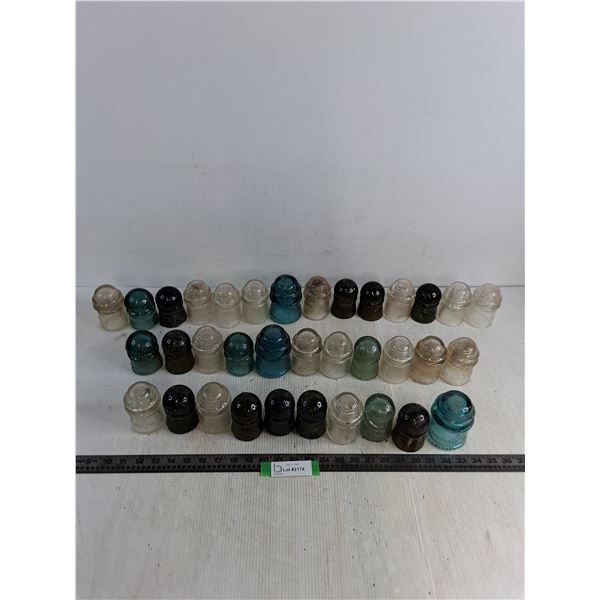 (35) Vintage Glass Insulators