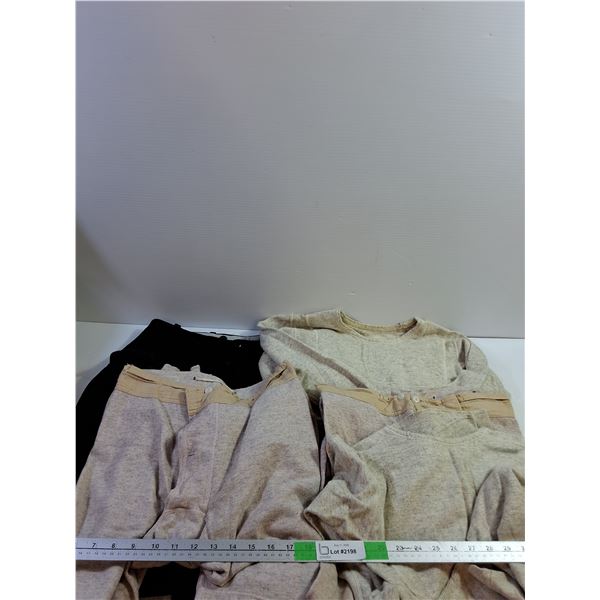 (2) Matching Pairs of Long Underwear and Tops, Men's Large Pants