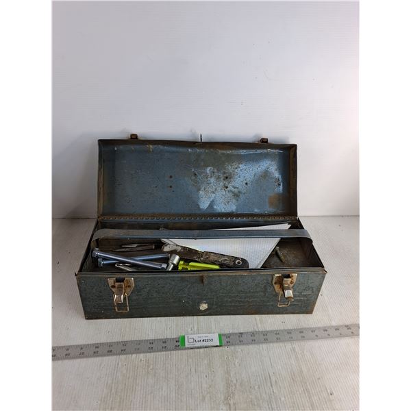 Tool Box w/- Wrenches, Screwdrivers, Pliers