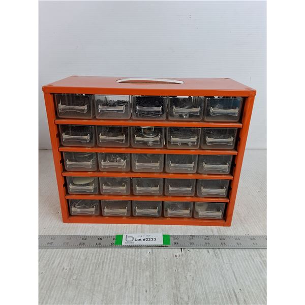 Metal Tools Storage Cabinet With Contents12"x5 3/7"x9.5"