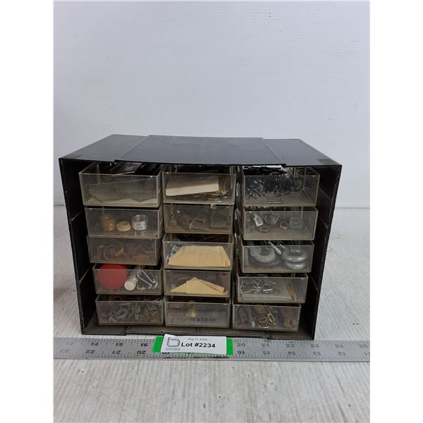 Plastic Tools Storage Cabinet With Contents 10"x6"7.5"