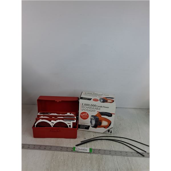 Emergency Roadside Reflectors, Rechargeable Spotlight Flashlight