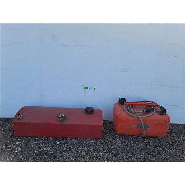 **(2) Plastic Fuel Containers- 25L & Unknown, Can't Ship