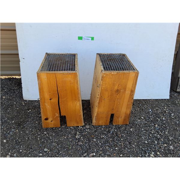 **(2) Wooden Trap Housing Structures Up to 11" x 8" x 16"- Can't Ship