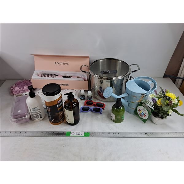 Lunch Box, Hottie Hot Round Brush - Powers On, As Is, Stock Pot, Epoxy Hardener, Watering Can, Misc