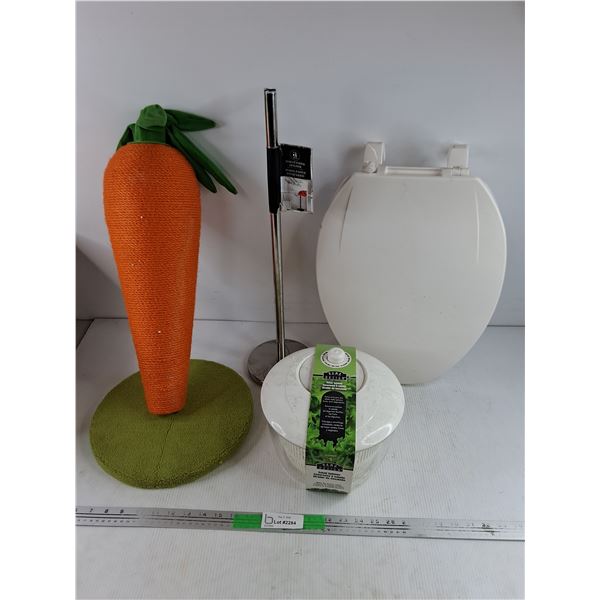 Cat Nail Scratcher, Salad Spinner, Toilet Seat & Toilet Paper Holder, Pickup Only