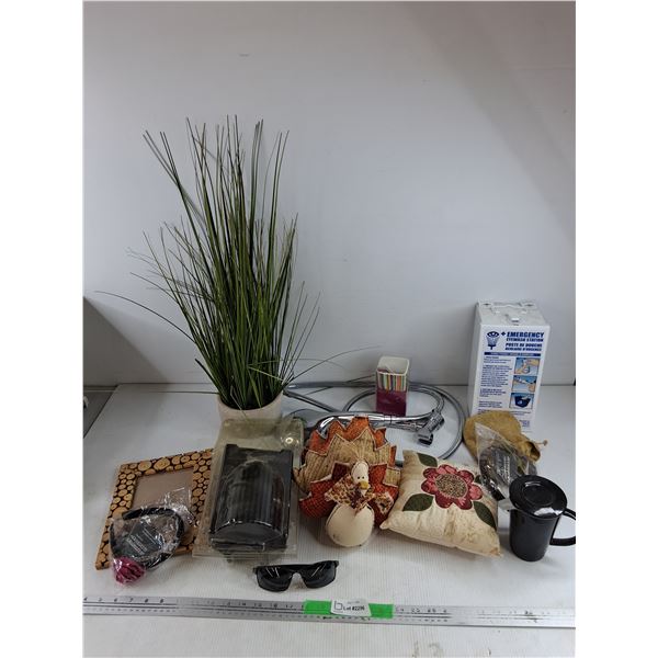 Artifical Plant, Shower Head, Emergency Eyewash Station, Sunglasses, Massage Stones, Misc