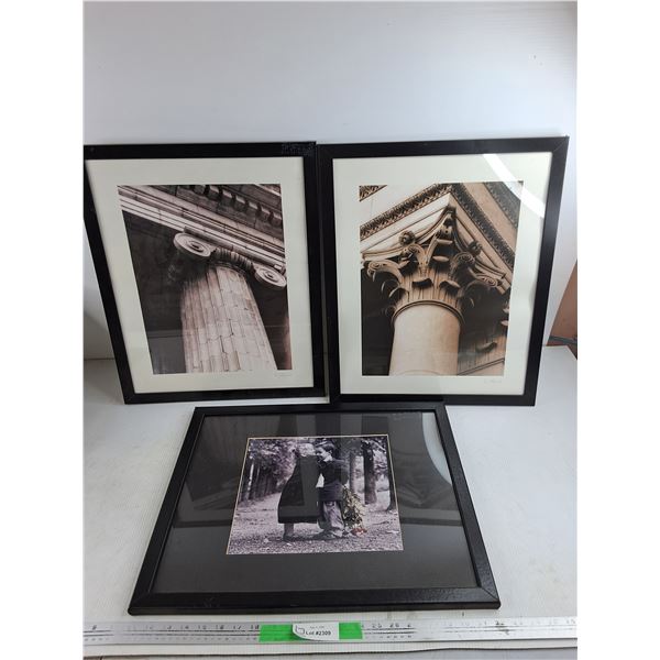 (3) Framed Wall Art Prints 22" x 18"