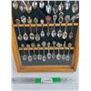Image 3 : Wooden Shadow Box & Assorted Souvenir Spoons