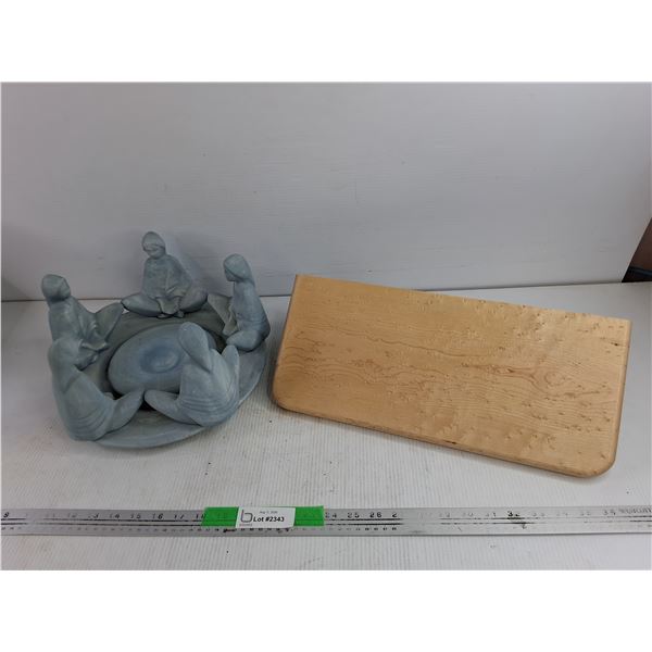Ceramic Tea Light Holder & Wall Shelf 17" x 8"