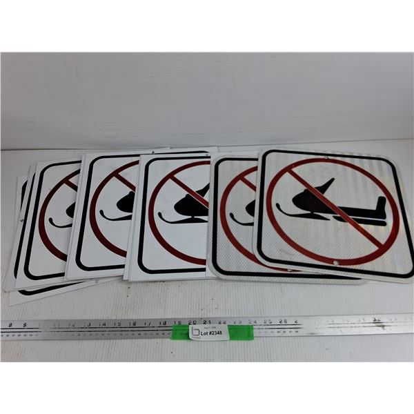 No Snowmobile Signs 12" x 12"
