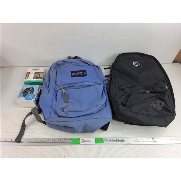 (2) Backpacks, Apex Fit Smart Watch, 3D TriFit Pedometer - As Is