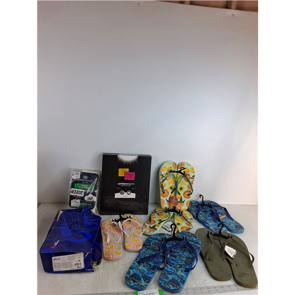 (5) Packs Of Certificate Holders, (6) Flip Flops S- XL, Pillow Protectors