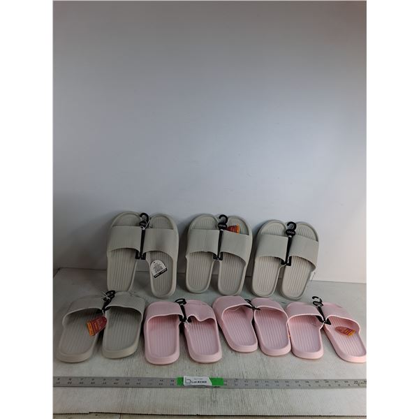 (7) Pairs Of Women's Slides Sizes 7-10